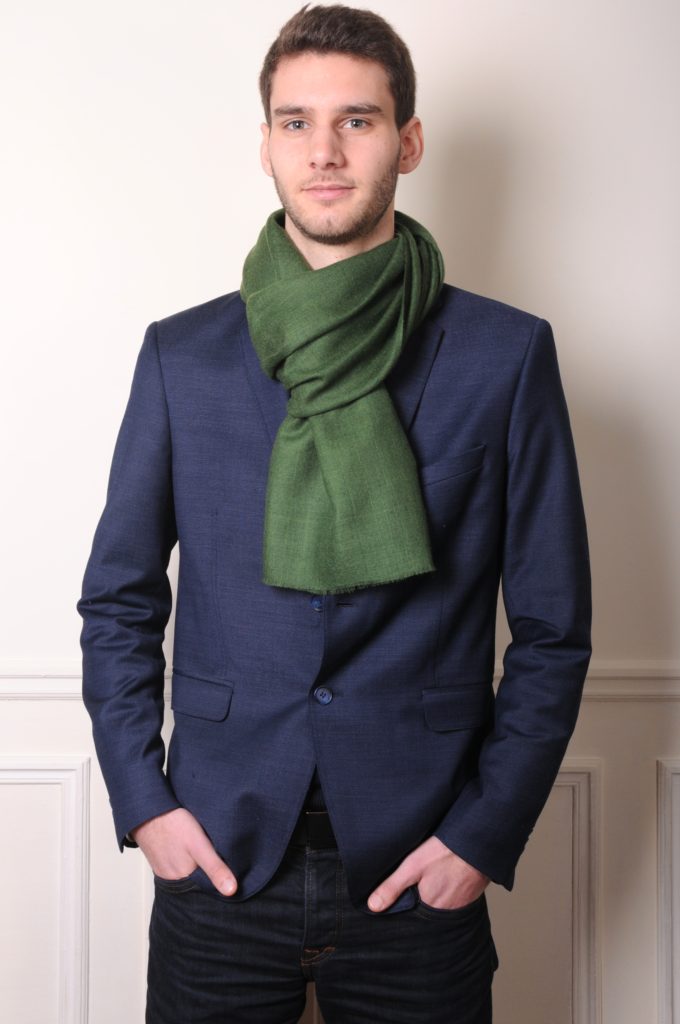 vera pashmina 100% cashmere verde per la primavera