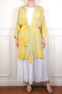kimono di seta gialla